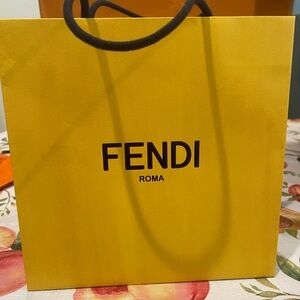 Fendi Bright Yellow Tote with Black Logo
